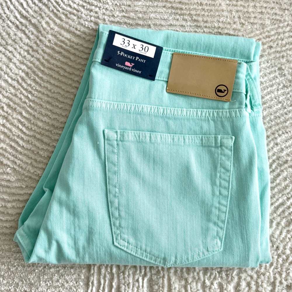 Vineyard Vines Garment Dyed 5-Pocket Golf Pants Men 33 x 30 Caicos Blue